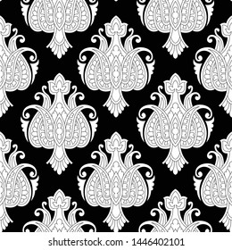 paisley  flower    Design pattern on black and white background