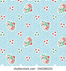 paisley flower and dot geometric pattern 