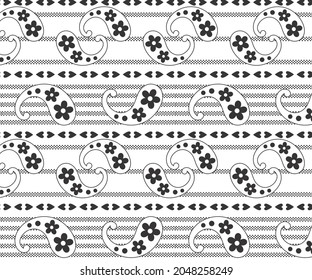 Patrón de flor y línea de punto paisley para la textura de fondo. , respectivamente. uso de impresión de tejido