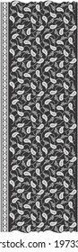 paisley flower and dot pattern with border design