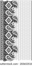 Gänseblume und geometrisches Muster mit Rand