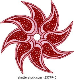paisley flower isolated illustration design element