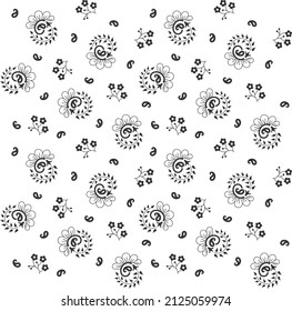 Paisley and flower pattern. Trendy seamless vector floral pattern. Endless print. fabric. wall. paper. surface print. background. texture. tile use