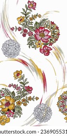vector de patrón sin soldadura de flor de paisano