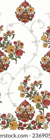 paisley flower seamless pattern vector