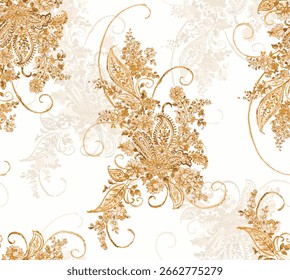 paisley flower seamless pattern vector. embroidery pattern, textile pattern. 