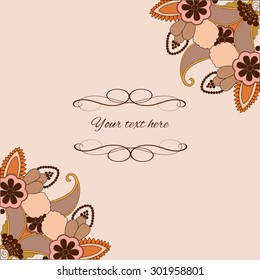 Paisley with flowers in brown and terracotta colors