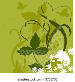 paisley with grasses vector
