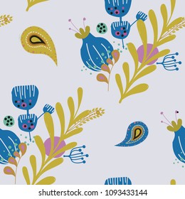 Paisley. Hand drawing - intentional slight negligence.