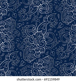 Paisley Hand Drawn pattern. Beautiful seamless background. Elegant vintage Pattern