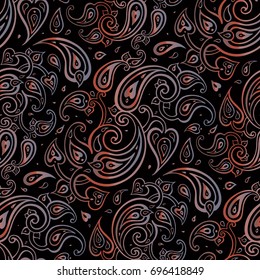 Paisley Hand Drawn pattern. Beautiful seamless background. Elegant vintage Pattern