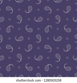 Paisley hand drawn vector seamless pattern. Abstract exotic texture for surface design, textile, wrapping paper, wallpaper, phone case print, fabric