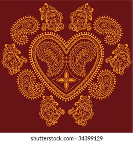 Paisley Heart Design