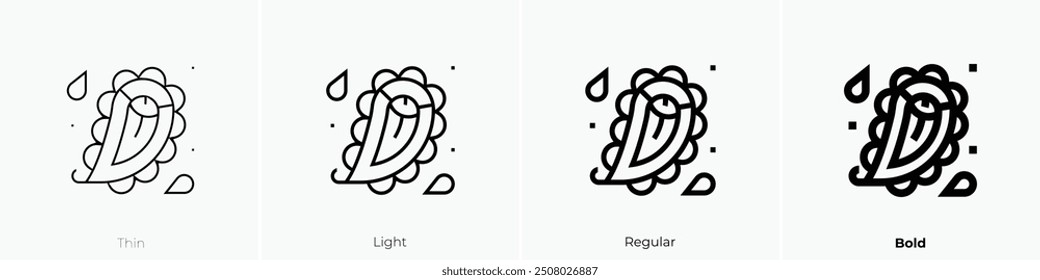 paisley icon. Thin, Light Regular And Bold style design isolated on white background