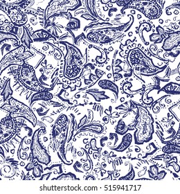 Paisley illustration pattern