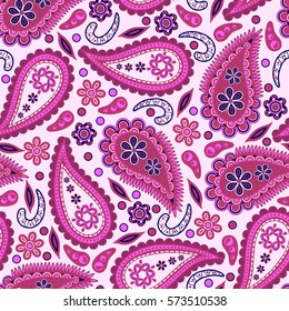 Paisley Indian background. Seamless pattern. Vector illustration.