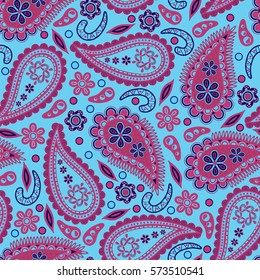 Paisley Indian background. Seamless pattern. Vector illustration.