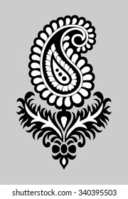 Paisley Indian Motif Stock Vector (Royalty Free) 340395503