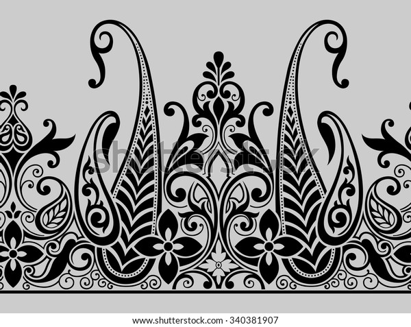 Paisley Indian Motif Stock Vector (Royalty Free) 340381907 | Shutterstock