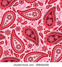 Paisley indian ornament, seamless pattern