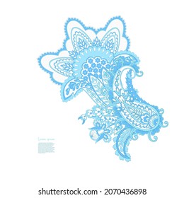 Paisley isolated. Card with paisley isolated for design. Floral vector pattern. Embroidery floral vector pattern.