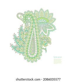 Paisley isolated. Card with paisley isolated for design. Floral vector pattern. Embroidery floral vector pattern.