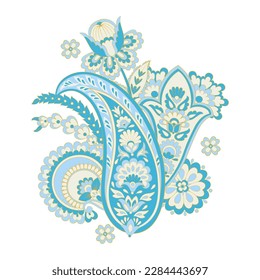 Paisley isolated. Card with paisley isolated for design. Floral vector pattern. Embroidery floral vector pattern.