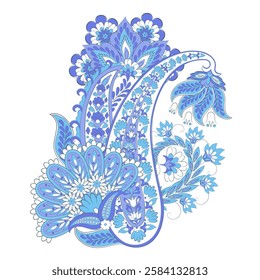 Paisley isolated. Card with paisley isolated for design. Floral vector pattern. Embroidery floral vector pattern.