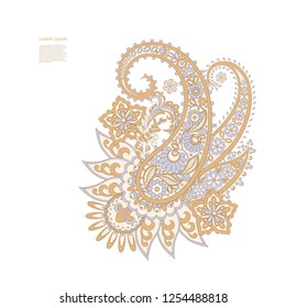 Paisley isolated. Card with paisley isolated for design. Paisley vector pattern