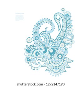 Paisley isolated. Card with paisley isolated for design. Paisley vector pattern