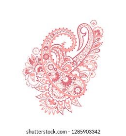Paisley isolated. Card with paisley isolated for design. Paisley vector pattern
