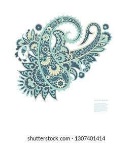 Paisley isolated. Card with paisley isolated for design. Paisley vector pattern