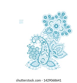 Paisley isolated. Card with paisley isolated for design. Paisley vector pattern. Embroidery floral vector seamless pattern