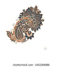 Paisley isolated. Card with paisley isolated for design. Paisley vector pattern.