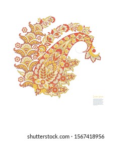 Paisley isolated. Card with paisley isolated for design. Paisley vector pattern.