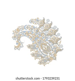 Paisley aislado. Tarjeta con paisley aislado para el diseño. Patrón vector Paisley.