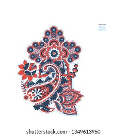 Paisley isolated. Card with paisley vector pattern. 