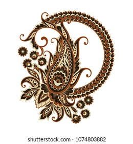 Paisley isolated pattern. Damask style Vintage illustration