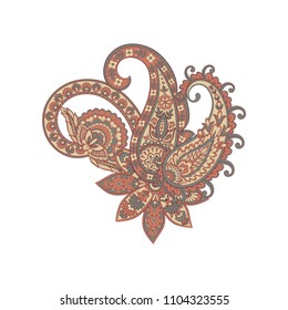 Paisley isolated pattern. Damask style Vintage illustration