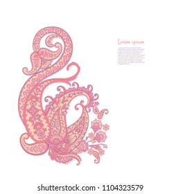Paisley isolated pattern. Damask style Vintage illustration