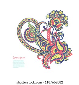 Paisley isolated pattern. Damask style Vintage illustration