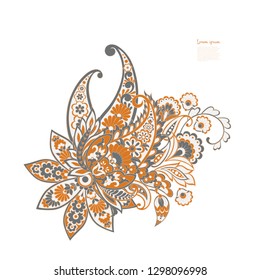 Paisley isolated pattern. Damask style Vintage illustration