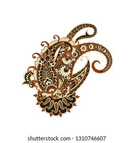 Paisley isolated pattern. Damask style Vintage illustration