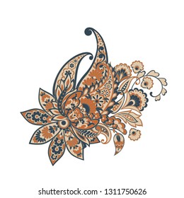Paisley isolated pattern. Damask style Vintage illustration