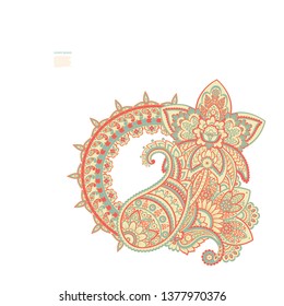 Paisley isolated pattern. Damask style Vintage illustration