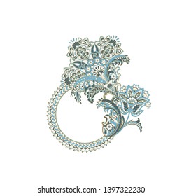 Paisley isolated pattern. Damask style Vintage illustration