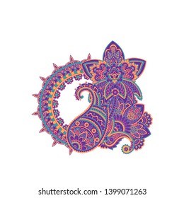 Paisley isolated pattern. Damask style Vintage illustration