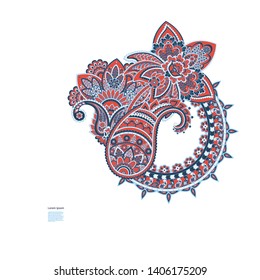 Paisley isolated pattern. Damask style Vintage illustration