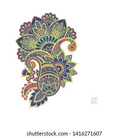 Paisley isolated pattern. Damask style Vintage illustration