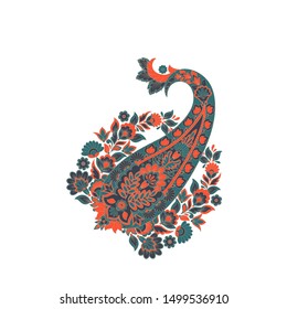 Paisley isolated pattern. Damask style Vintage illustration